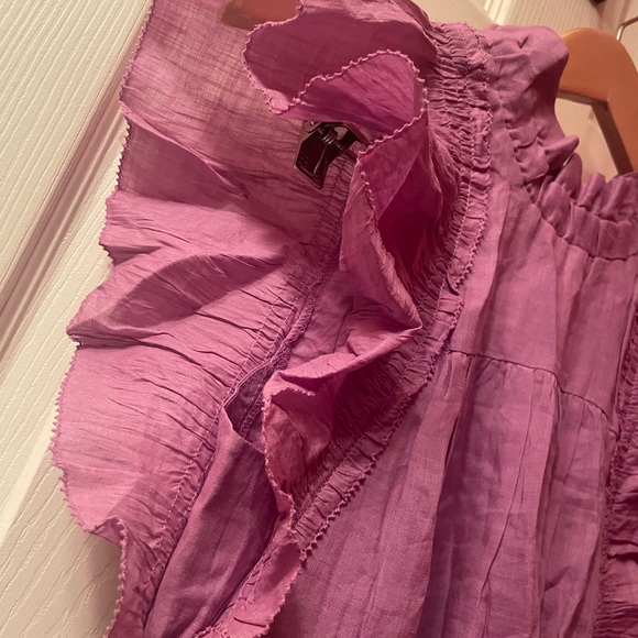 NWT Sea New York Lavender Micah Solid Ramie Flutter Sleeve Dress, XXS - Picture 7 of 14